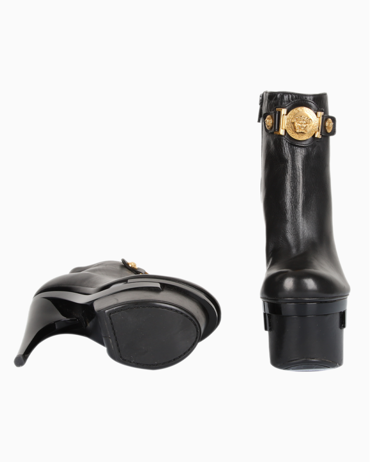 Bota Versace Original Triple Plataform Preta Feminina