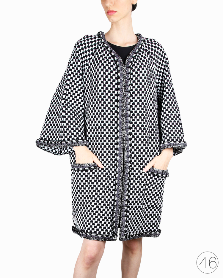 Kimono Chanel Original Maxi Chain Preto e Branco Feminino