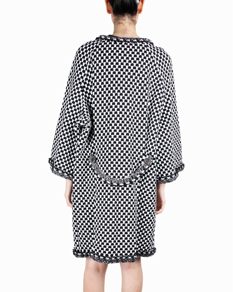 Kimono Chanel Original Maxi Chain Preto e Branco Feminino