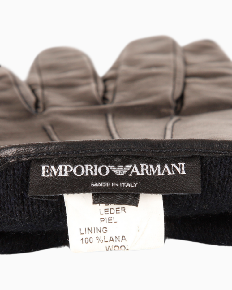 Luvas Emporio Armani Original Couro Preto Feminina