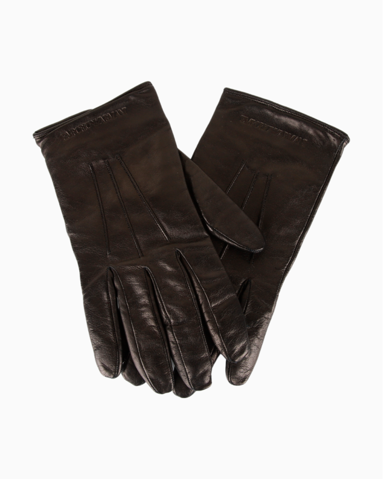 Luvas Emporio Armani Original Couro Preto Feminina
