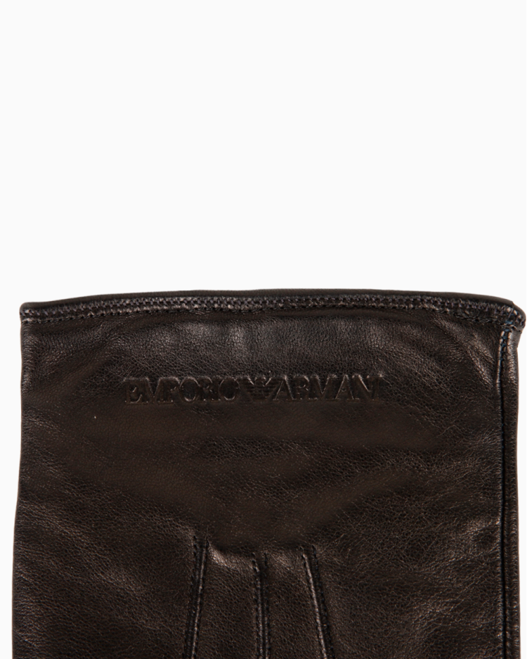 Luvas Emporio Armani Original Couro Preto Feminina