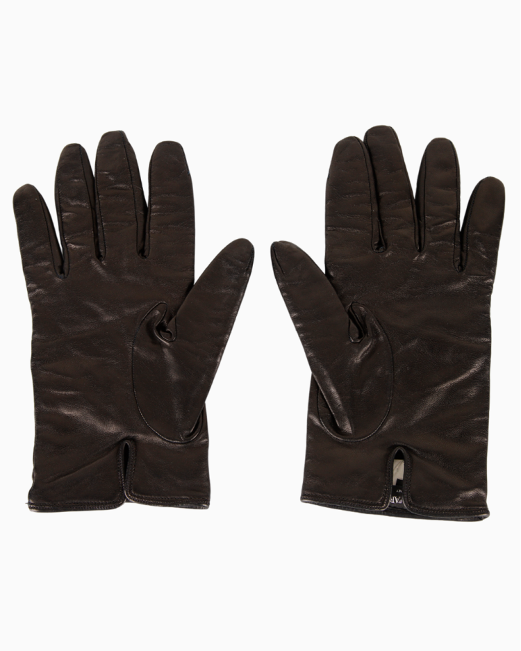 小物 90s EMPORIO ARMANI Archive Leather glove Luvas Emporio Armani Original Couro Preto Feminina