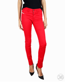Calça Diesel Super Slim Jegging Vermelha
