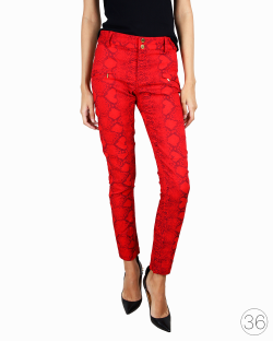 Calça Animale Skinny Animal Print Vermelha