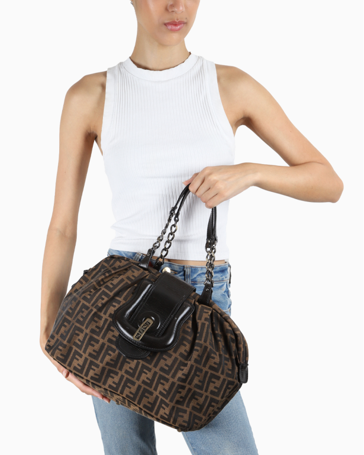 Bolsa Fendi Original Hobo Zucca Monograma Feminina