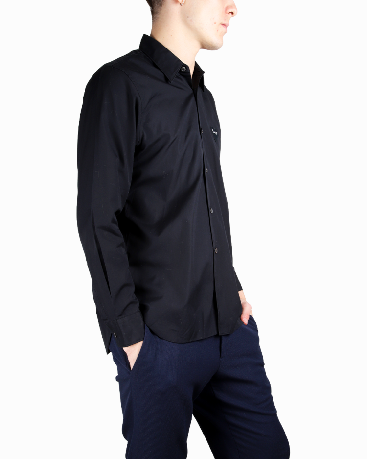 Camisa Play Comme Des Garçons Original Algodão Preta Masculina
