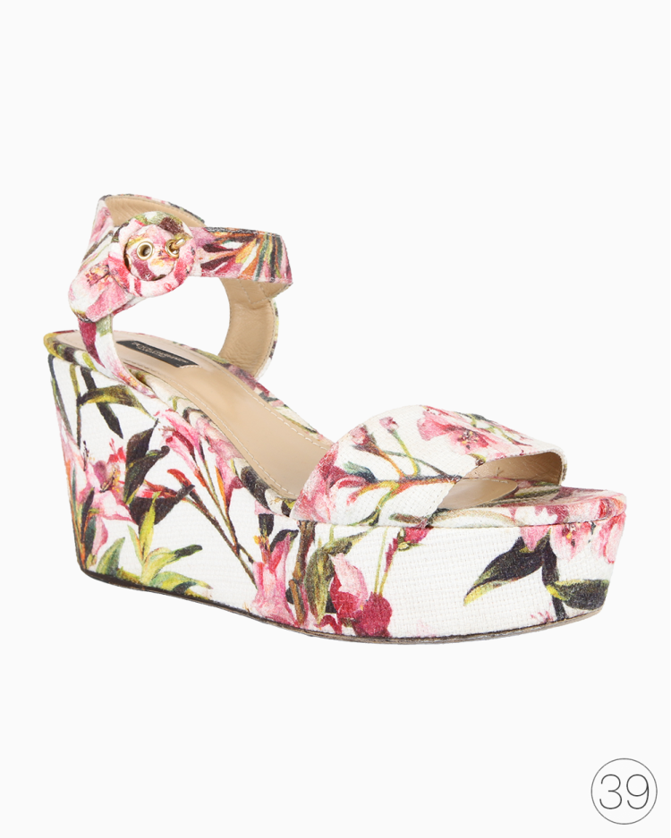 Sandália Dolce & Gabbana Original Plataforma Floral Feminina