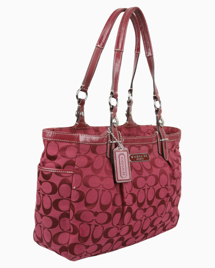 Bolsa Coach Original Vintage Gallery Canvas In Signature Burgundy