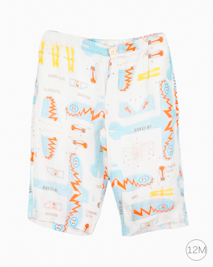 Calça Infantil Gucci Original Linho Colorida
