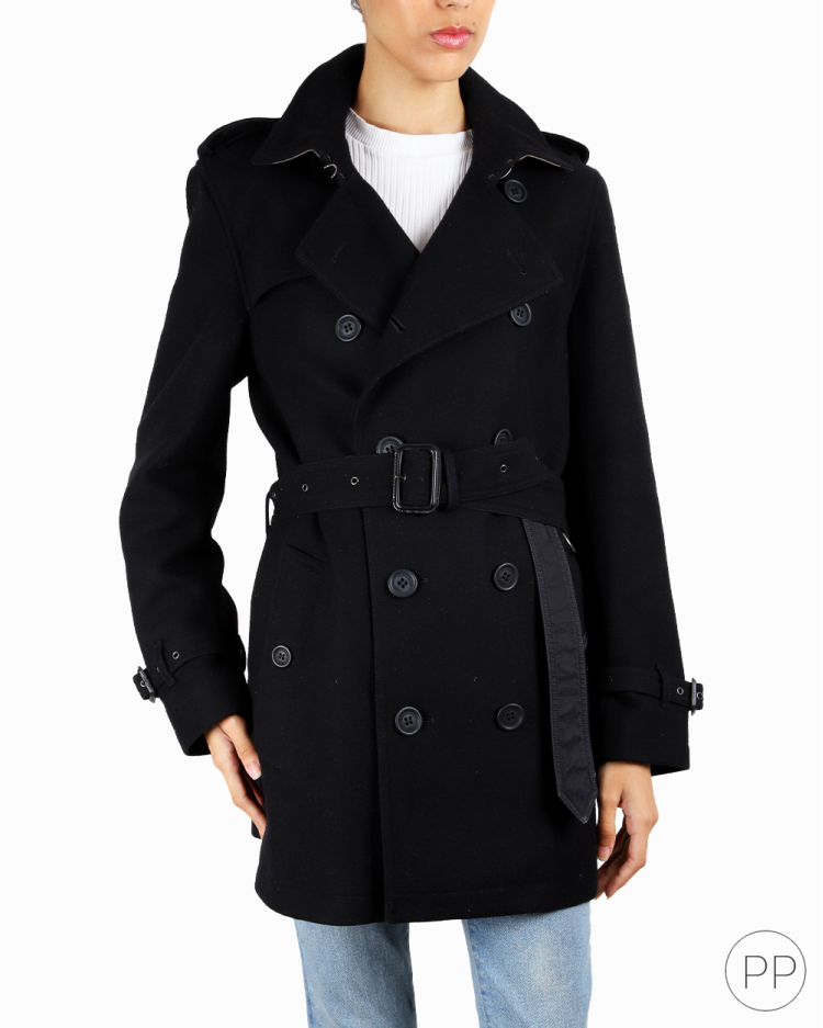 Casaco Burberry Original Trench Coat Lã Preto Feminino