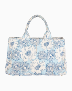 Bolsa Prada Canapa Florida Azul