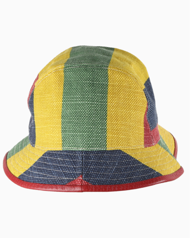 Chapéu Gucci Original Bucket Canvas Logo Colorido Masculino