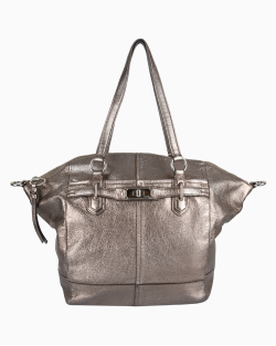 Bolsa Coach Couro Prata