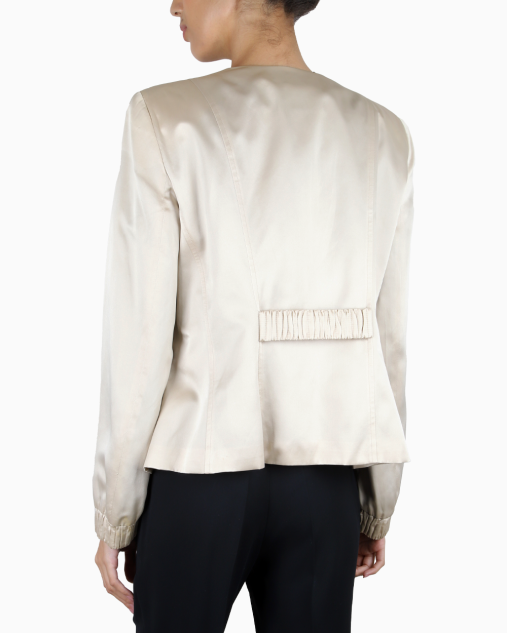 Blazer Giorgio Armani Original Cetim Bege Feminino