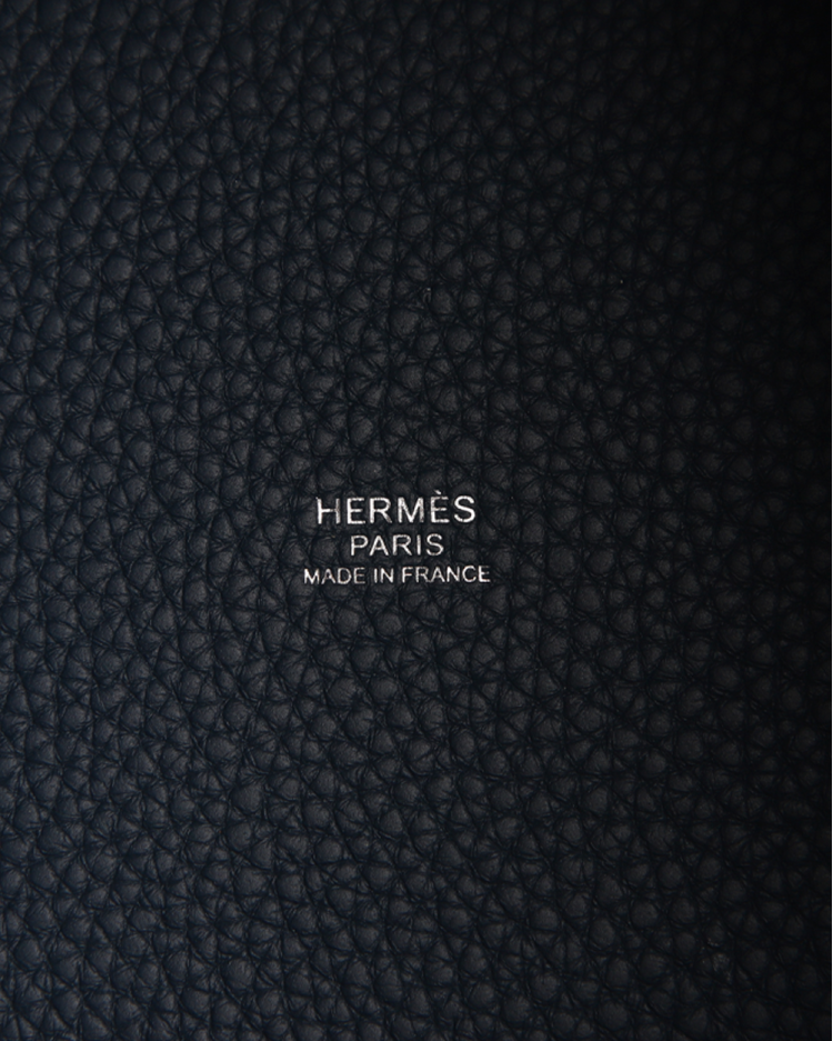 Bolsa Hermès Original Picotin Lock 18 Clemence Azul Marinho Feminina