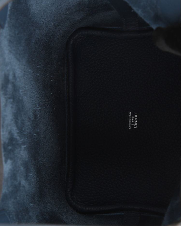 Bolsa Hermès Original Picotin Lock 18 Clemence Azul Marinho Feminina