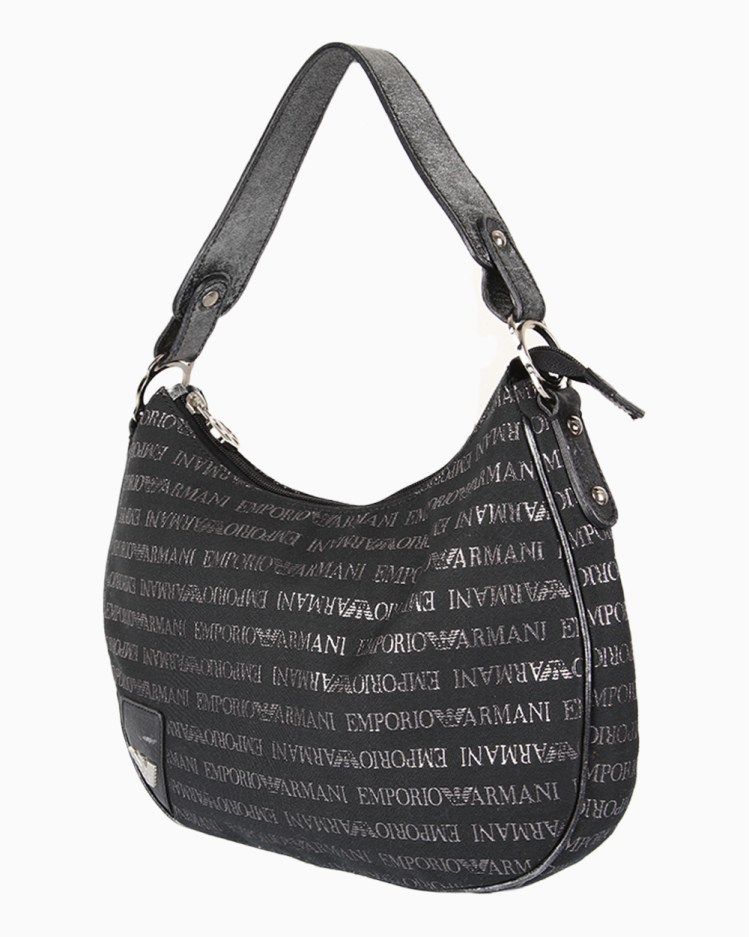 Bolsa Empório Armani Original Baguete Preta Feminina