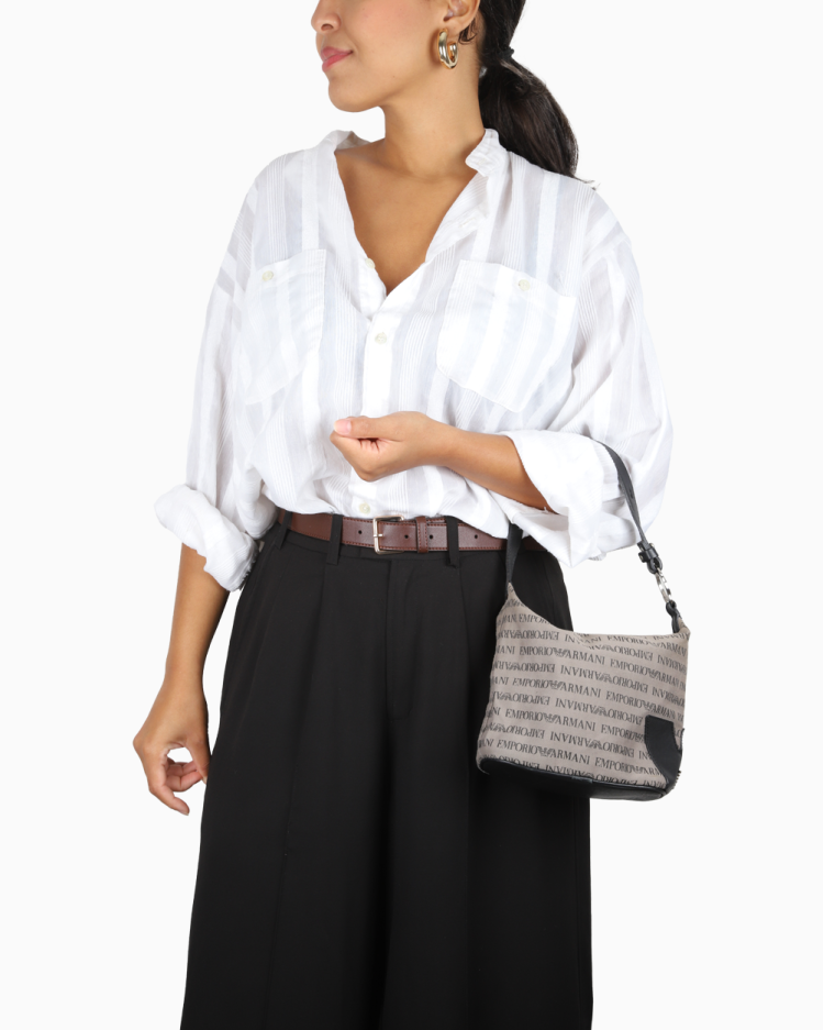 Bolsa Empório Armani Original Mini Hobo Monograma Feminina