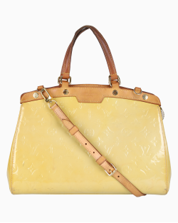 Bolsa Louis Vuitton Brea MM Verniz Monograma Amarela
