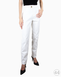 Calça Mixed Mom Aplicações Branca
