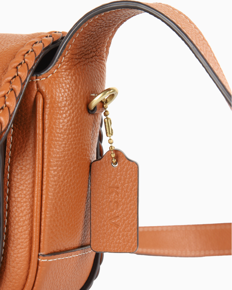 Bolsa Coach Original Tabby Messenger Trançada Couro Caramelo Feminina