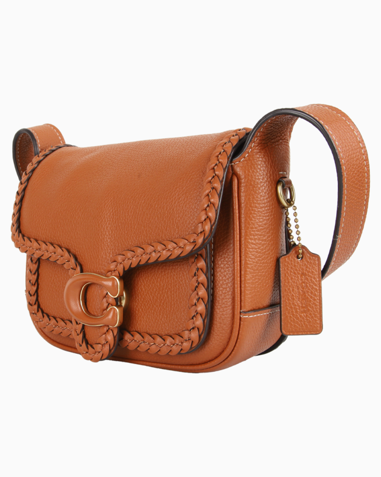 Bolsa Coach Original Tabby Messenger Trançada Couro Caramelo Feminina