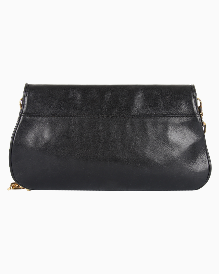 Bolsa Tory Burch Original Logo Chain Flap Couro Preta Feminina