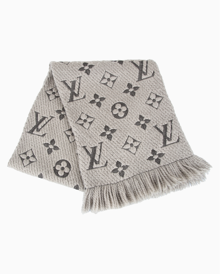 Cachecol Louis Vuitton Original Lã Monogram Cinza Feminino