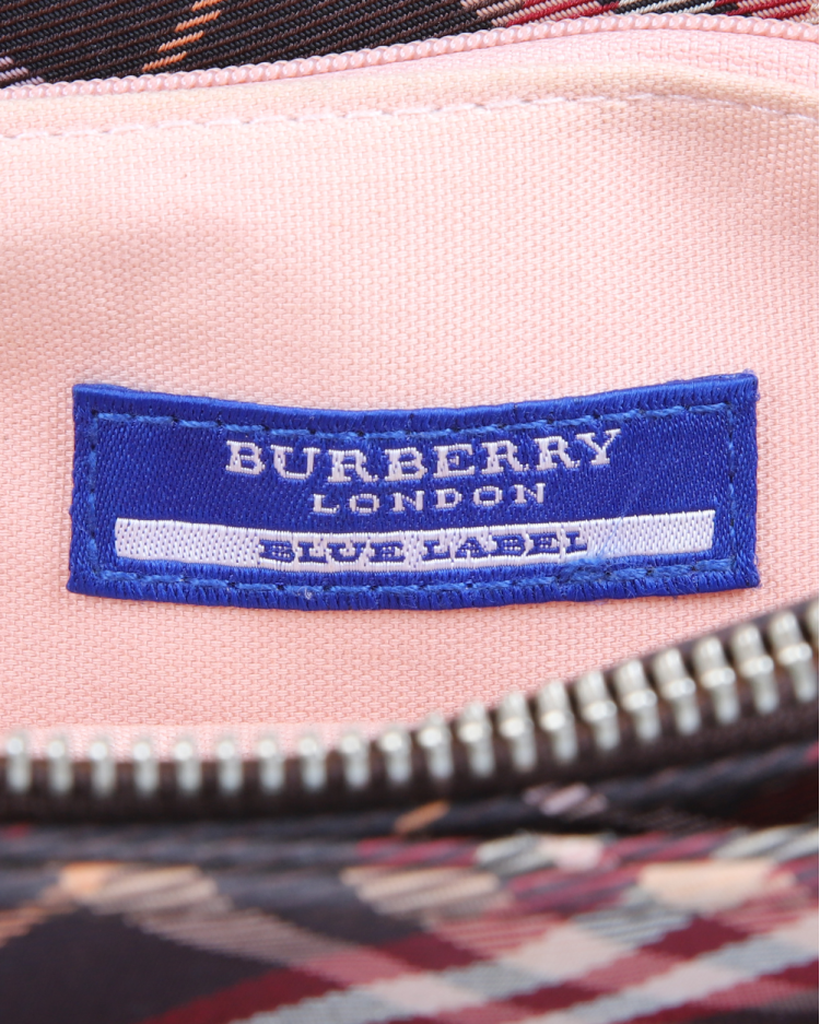 Bolsa Burberry Original Blue Label Mini Tote Xadrez Feminina