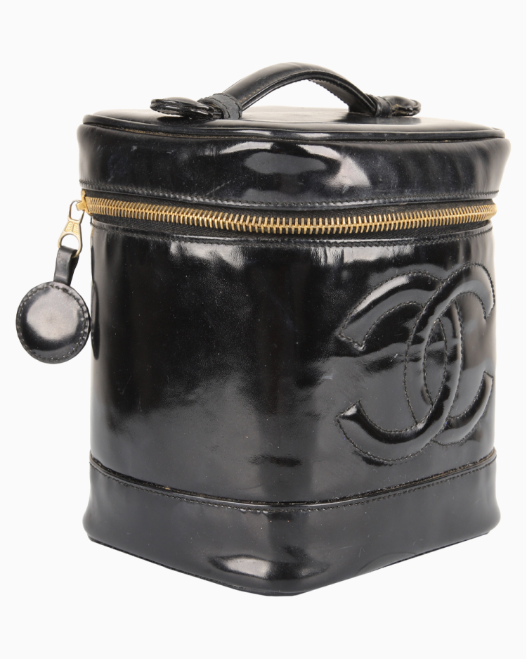 Necessaire Chanel Original Vintage Timeless Tall Vanity Verniz