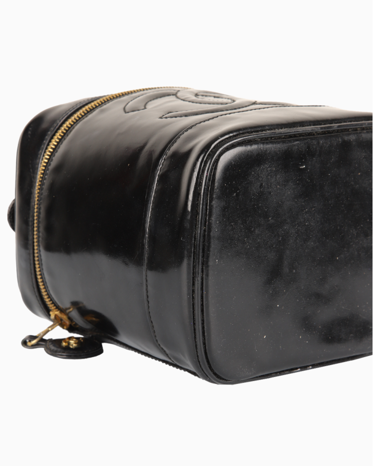 Necessaire Chanel Original Vintage Timeless Tall Vanity Verniz