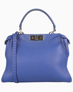 Bolsa Fendi Selleria Peekaboo Média Azul