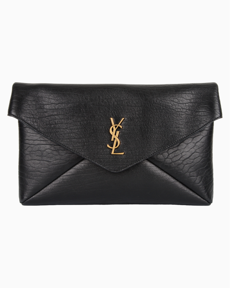 Clutch Saint Laurent Original Cassandra Envelope Grande Preta Feminina