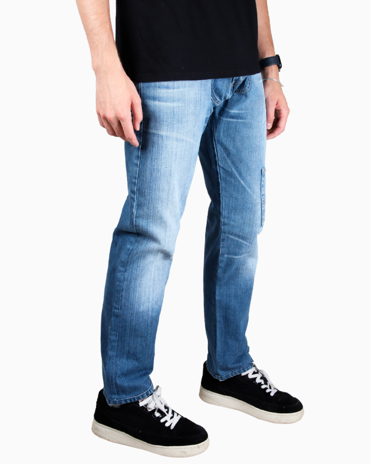 Calça Armani Jeans Original Reta Azul Masculina
