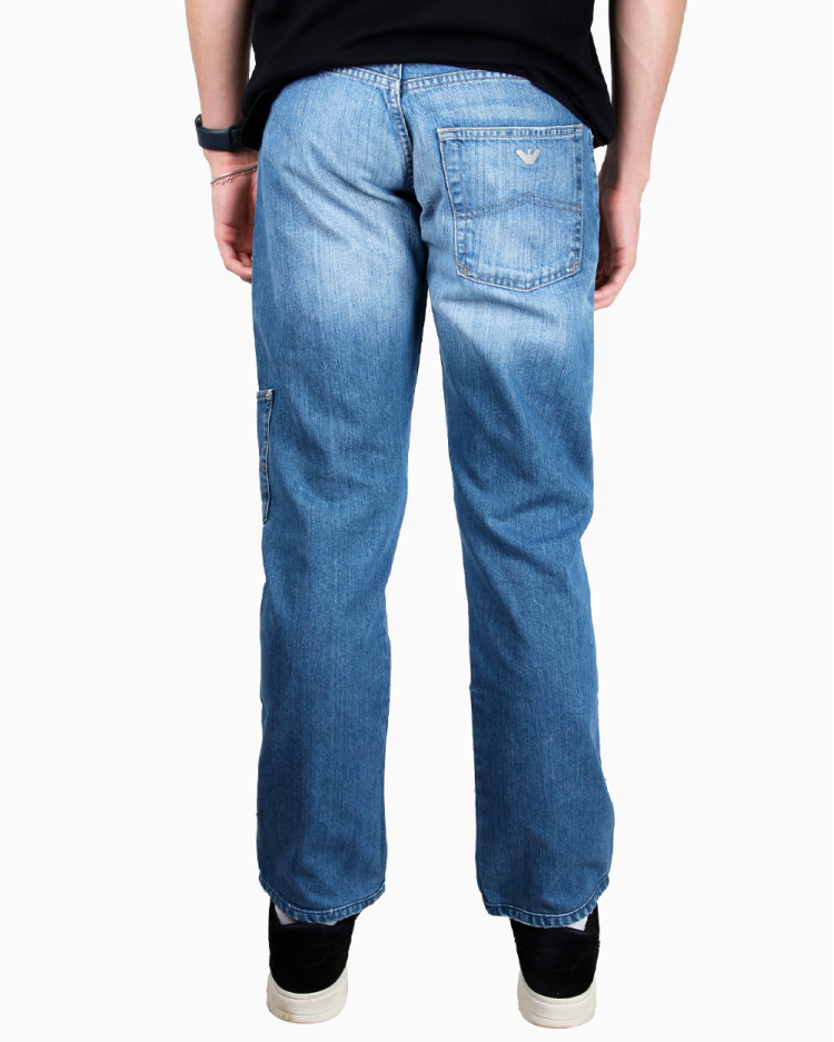 Calça Armani Jeans Original Reta Azul Masculina