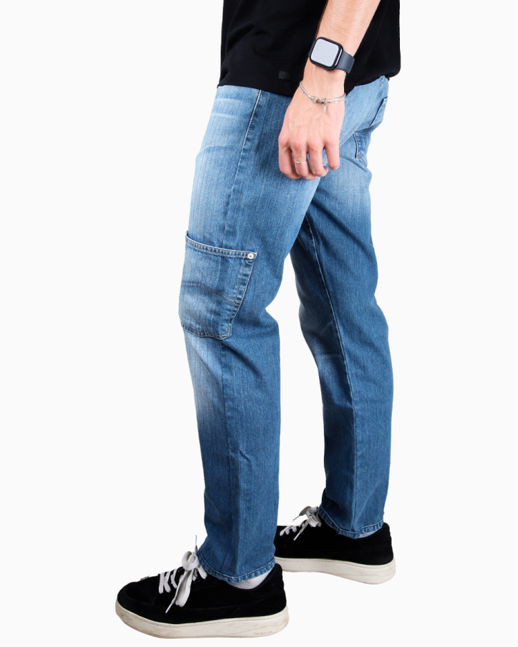 Calça Armani Jeans Original Reta Azul Masculina