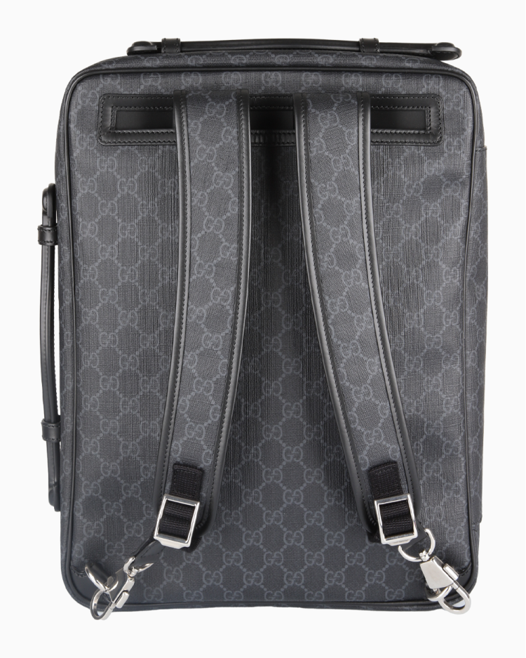 Mochila Gucci Original GG Supreme Canvas Cinza Masculina