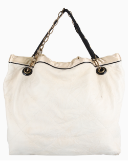 Bolsa Lanvin Lambskin Amalia Tote Off White