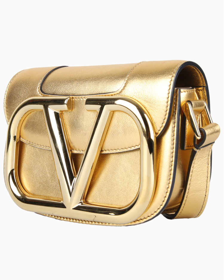 Bolsa Valentino Original Supervee Small Dourada Feminina