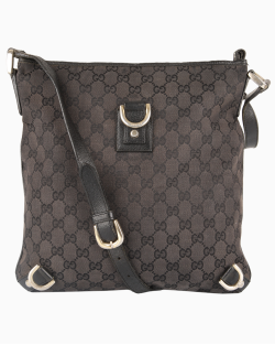 Bolsas Gucci Abbey D-Ring Messenger GG Canvas Preta