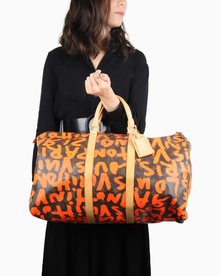 よっしーLouis Vuitton M32502 イヴァン Mala Louis Vuitton Original Graffiti Keepall 50 Monograma Feminina