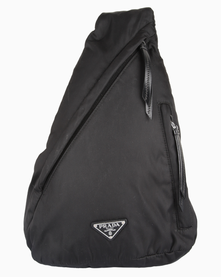 バッグ PRADA backpack triangle unisex black Mochila Prada Original Re-Nylon Triangular Preta Masculina