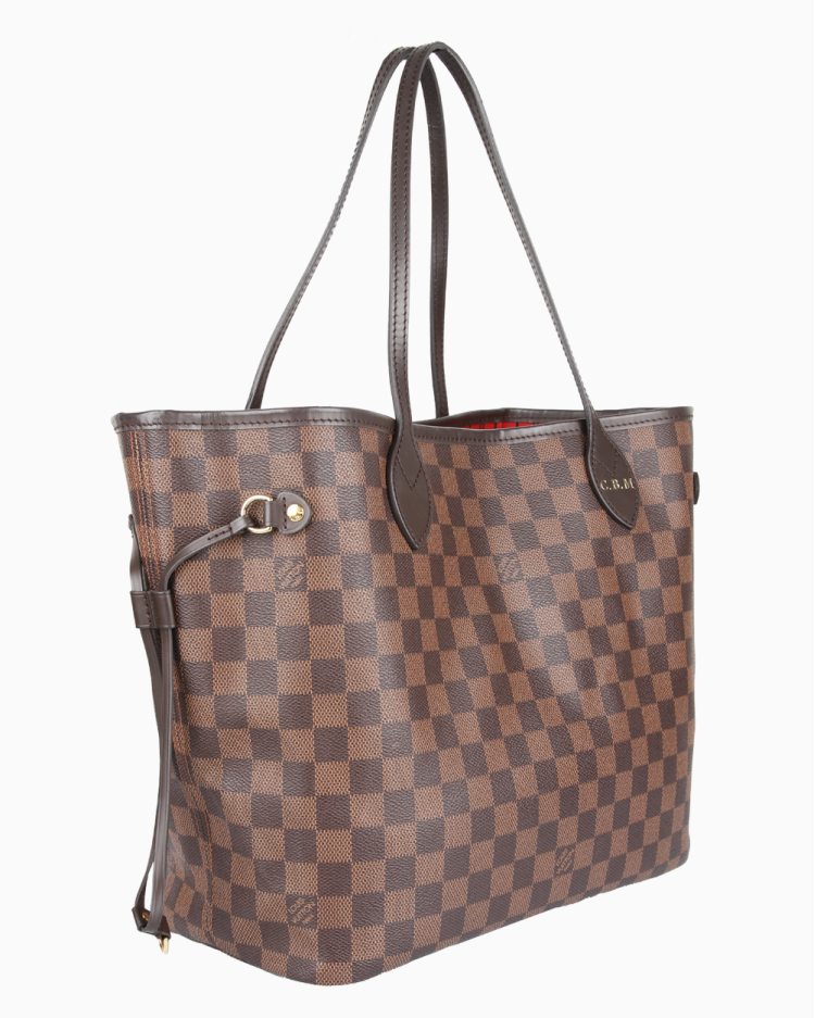 バッグ LOUIS VUITTON Bolsa Louis Vuitton Original Neverfull MM Canvas Damier Ébenè Feminina
