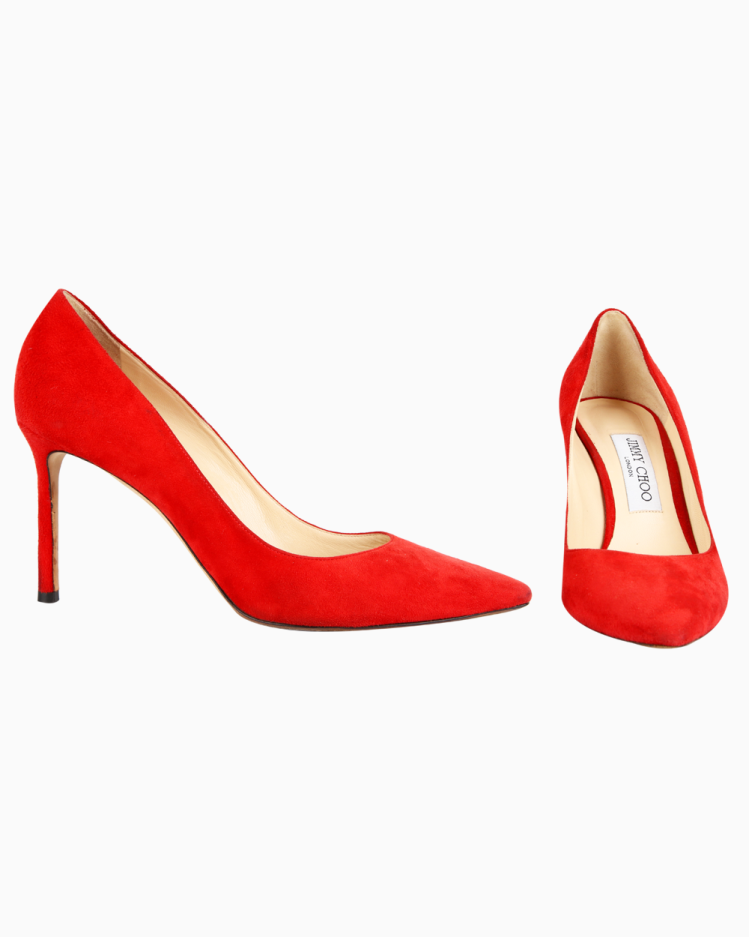 Scarpin Jimmy Choo Original Suede Vermelho Feminino