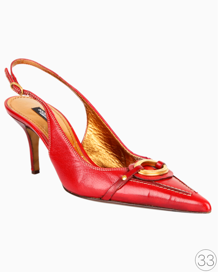 Scarpin Dolce & Gabbana Original Slingback Vintage Vermelho Feminino
