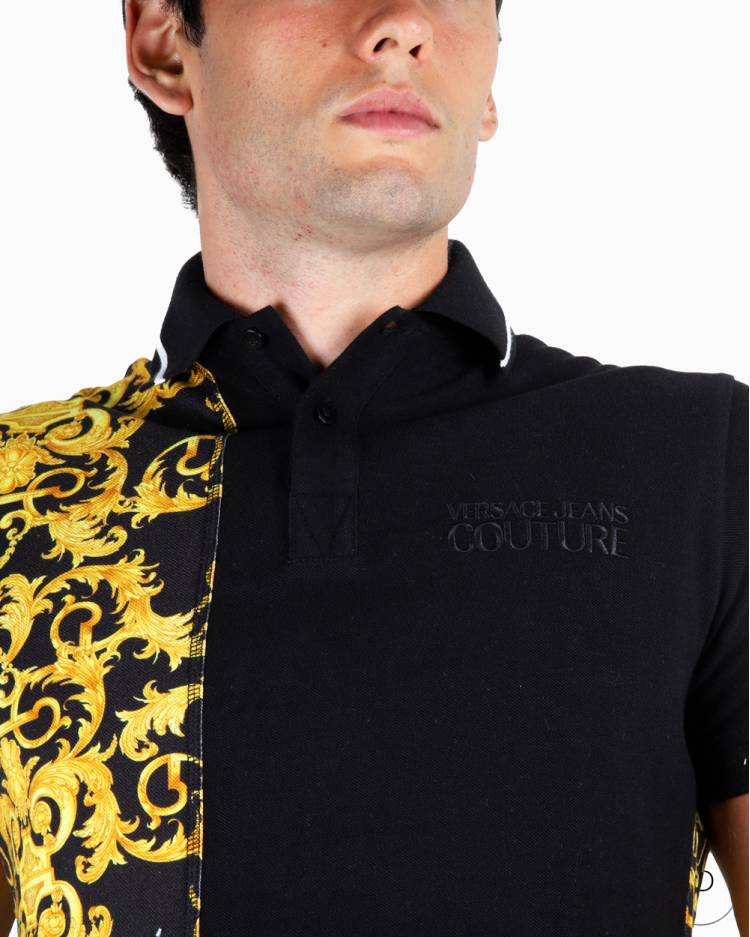 Camisa Polo Versace Jeans Couture Original Barroca Preta Masculina