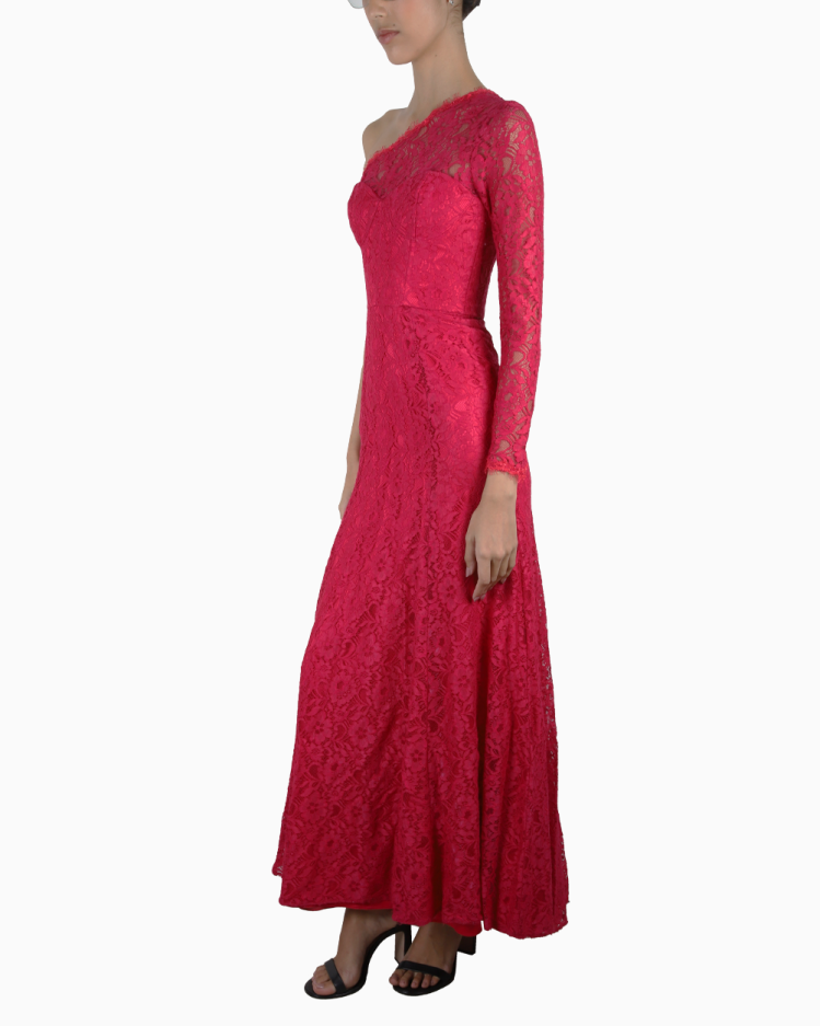 Vestido BCBG Original Maxazria Longo Renda Rosa Feminino