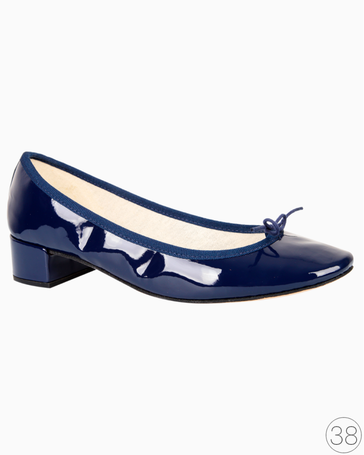 Sapatilha Repetto Original Camille Verniz Azul Marinho Feminina