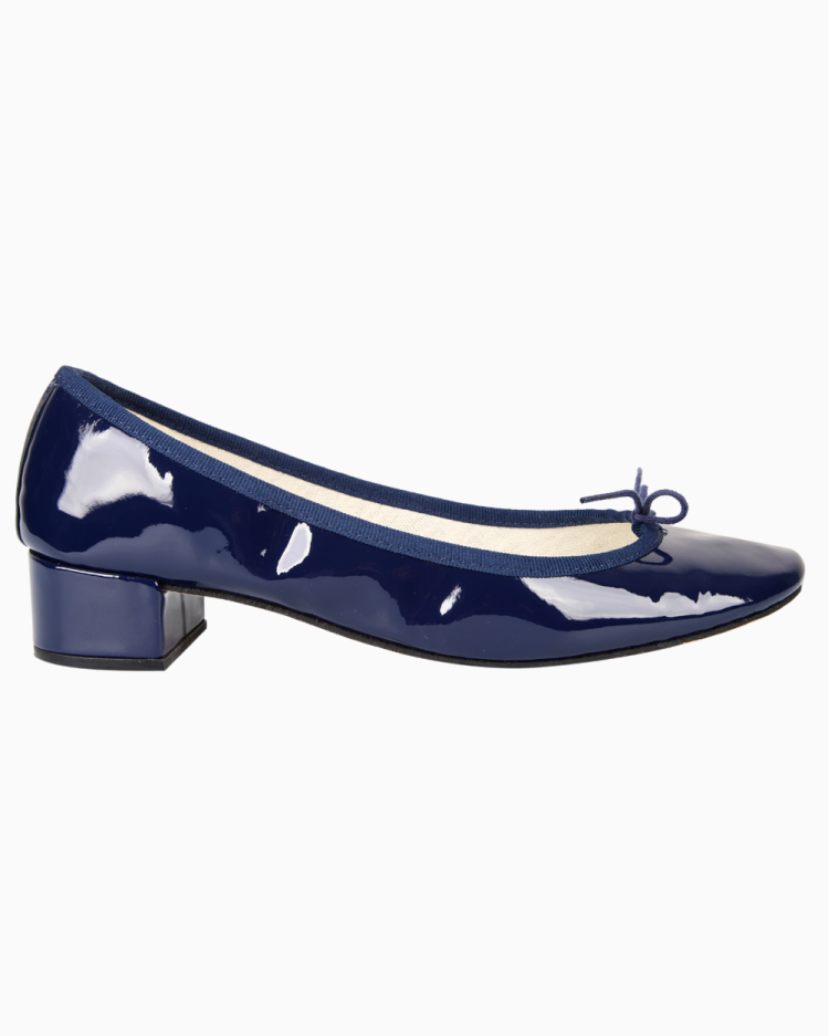 Sapatilha Repetto Original Camille Verniz Azul Marinho Feminina